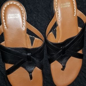 Johnston &Murphy Black Summer Sandals Size 8.5
